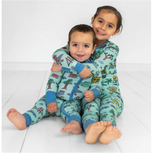 Little Sleepies Baby Green Golden State Zippy Romper Size 6-12 M - Picture 3 of 7